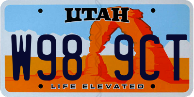 UT license plate W989CT