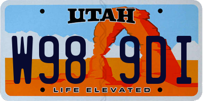 UT license plate W989DI