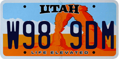 UT license plate W989DM