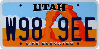 UT license plate W989EE