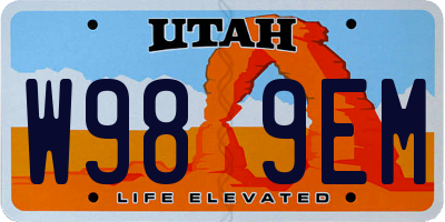 UT license plate W989EM