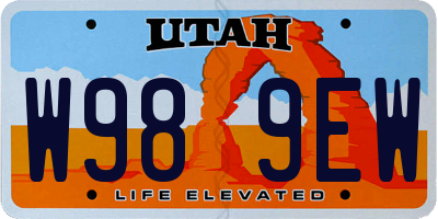 UT license plate W989EW
