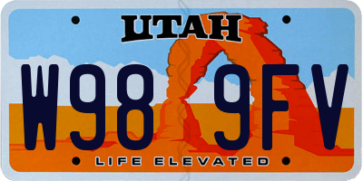UT license plate W989FV