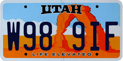 UT license plate W989IF