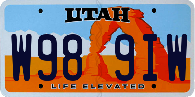UT license plate W989IW