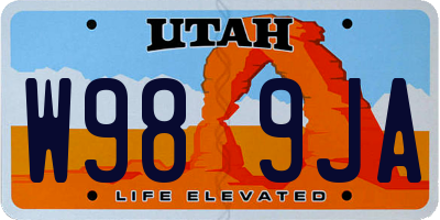 UT license plate W989JA