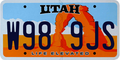 UT license plate W989JS
