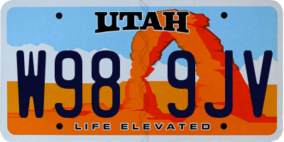 UT license plate W989JV