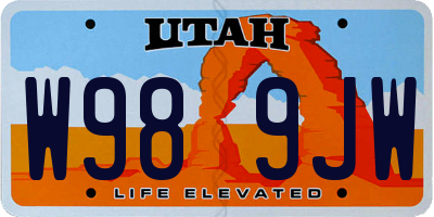 UT license plate W989JW