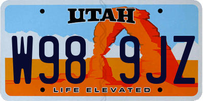 UT license plate W989JZ