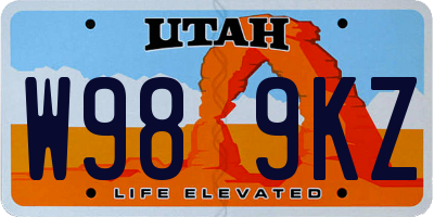 UT license plate W989KZ