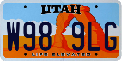 UT license plate W989LG