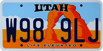 UT license plate W989LJ
