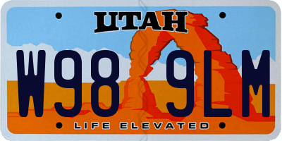UT license plate W989LM