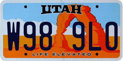 UT license plate W989LO