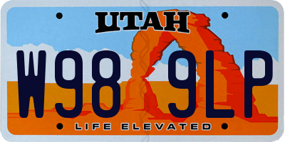 UT license plate W989LP