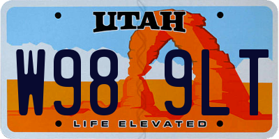 UT license plate W989LT