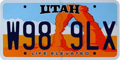 UT license plate W989LX