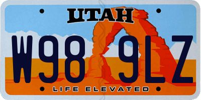UT license plate W989LZ