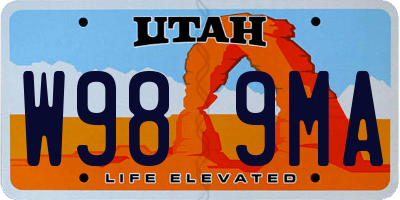 UT license plate W989MA