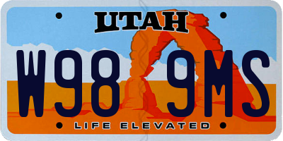 UT license plate W989MS