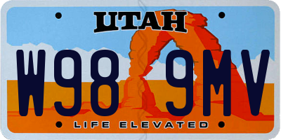 UT license plate W989MV