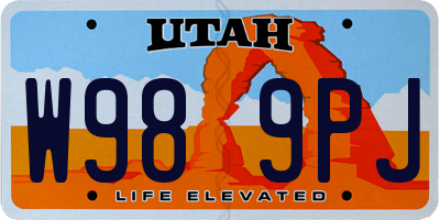 UT license plate W989PJ