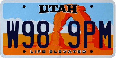 UT license plate W989PM