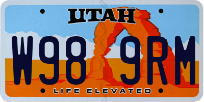 UT license plate W989RM