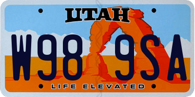 UT license plate W989SA