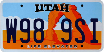 UT license plate W989SI