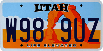 UT license plate W989UZ