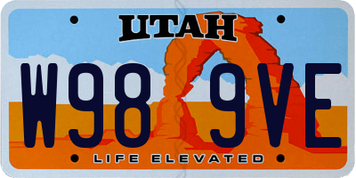 UT license plate W989VE