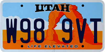 UT license plate W989VT