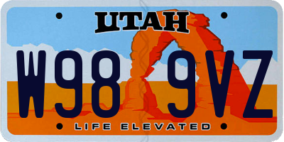 UT license plate W989VZ