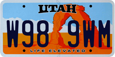 UT license plate W989WM