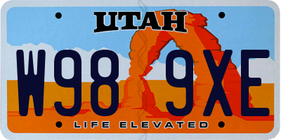 UT license plate W989XE