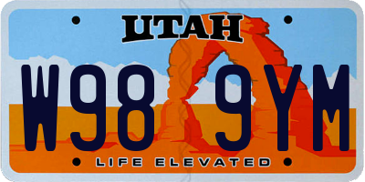 UT license plate W989YM