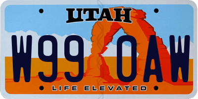 UT license plate W990AW