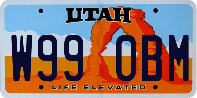 UT license plate W990BM