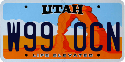 UT license plate W990CN