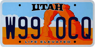 UT license plate W990CQ