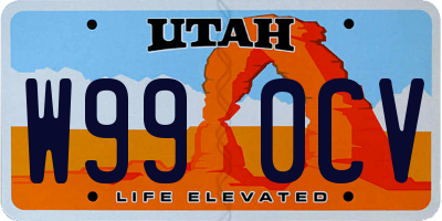 UT license plate W990CV