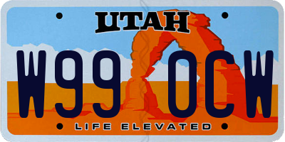 UT license plate W990CW