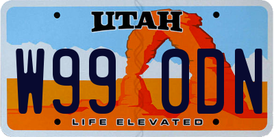 UT license plate W990DN