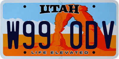 UT license plate W990DV