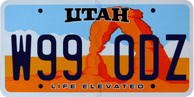 UT license plate W990DZ