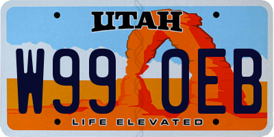 UT license plate W990EB