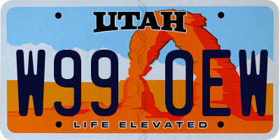 UT license plate W990EW