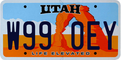UT license plate W990EY